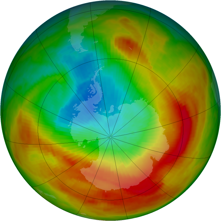 Antarctic ozone map for 18 October 1979